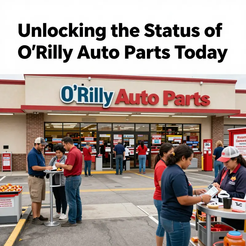 A busy O’Reilly Auto Parts store with customers, emphasizing the current operational status.