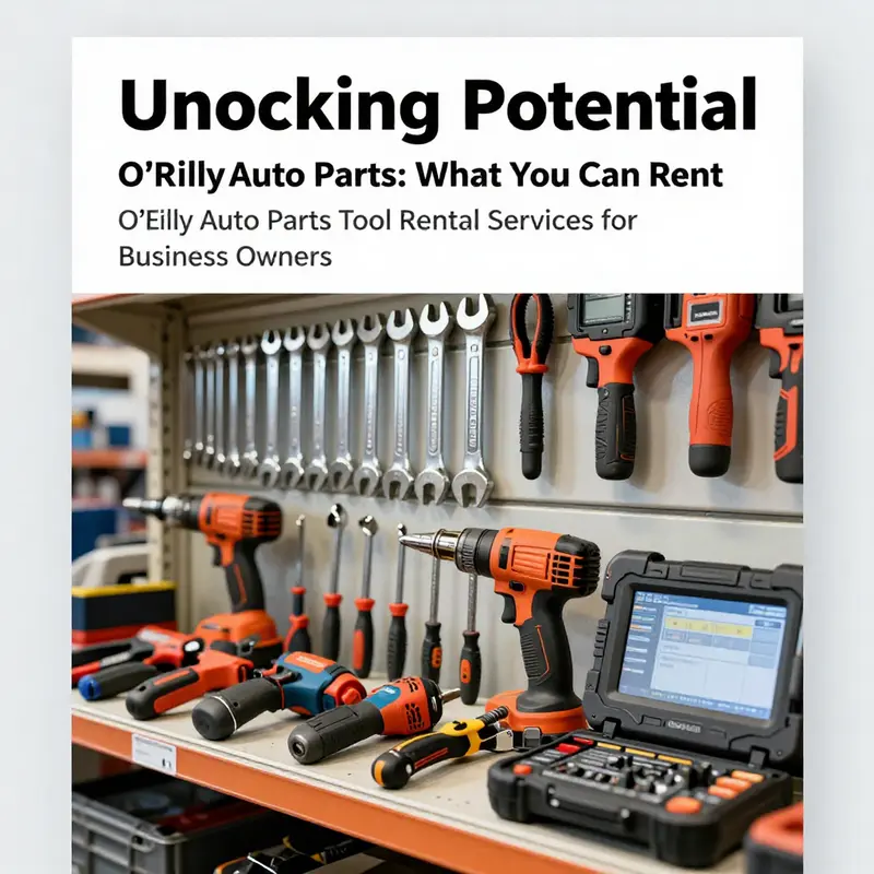 O’Reilly Auto Parts store highlighting the tool rental services offered to customers.