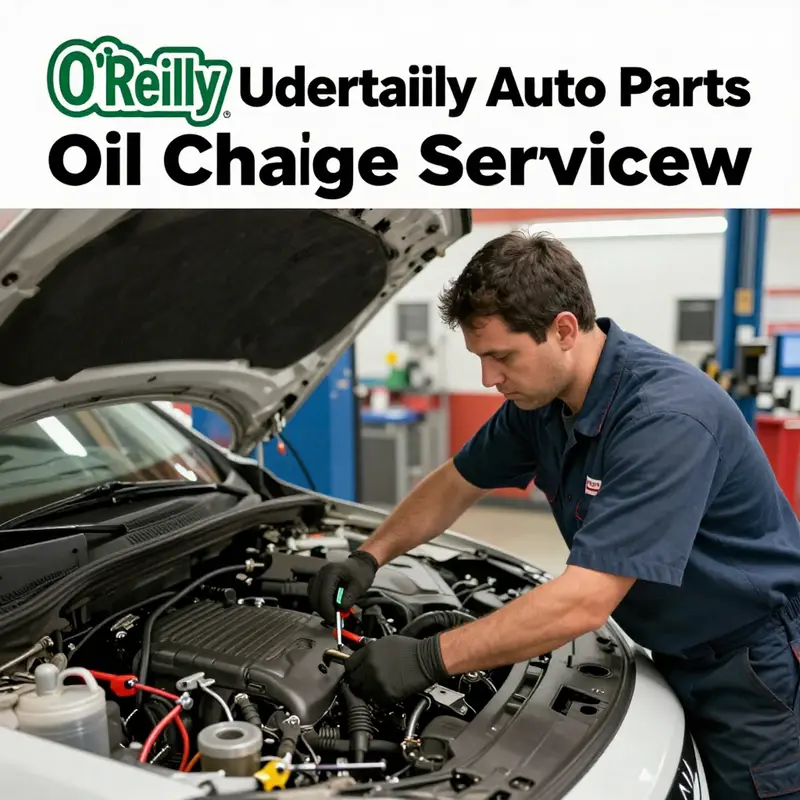 An O’Reilly Auto Parts service bay where oil changes take place, highlighting their commitment to vehicle maintenance.