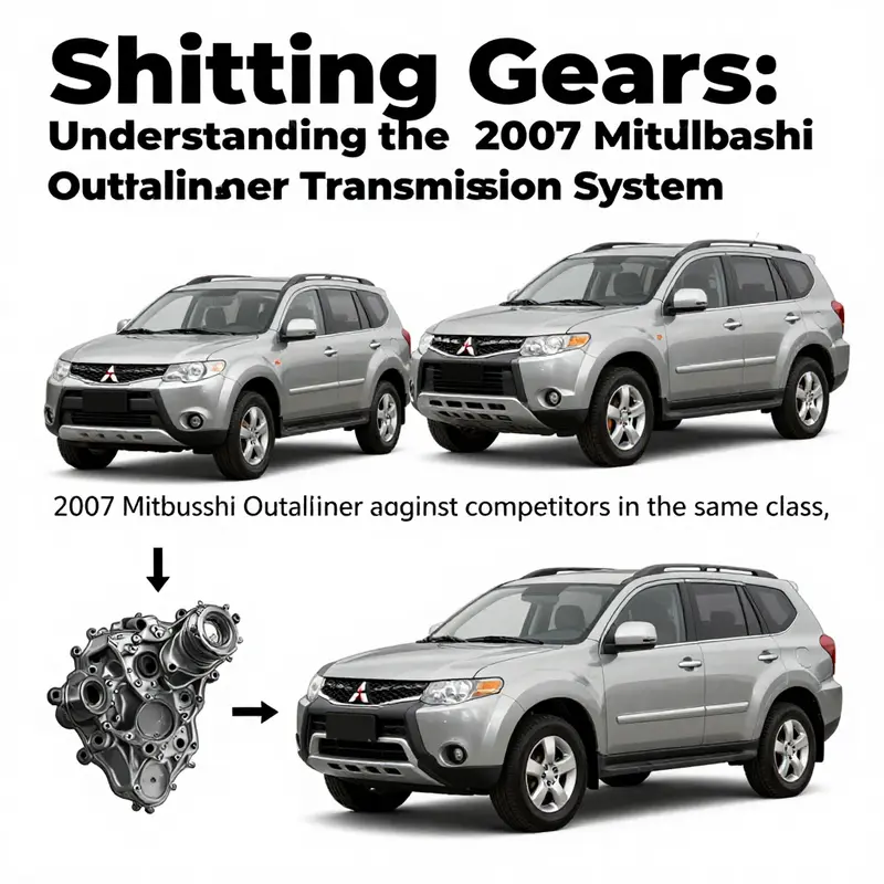 Detailed view of the 2007 Mitsubishi Outlander transmission exhibiting its components.