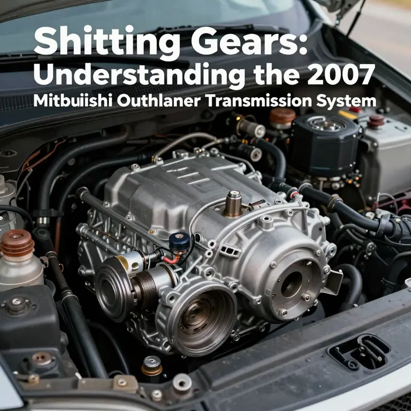 Detailed view of the 2007 Mitsubishi Outlander transmission exhibiting its components.