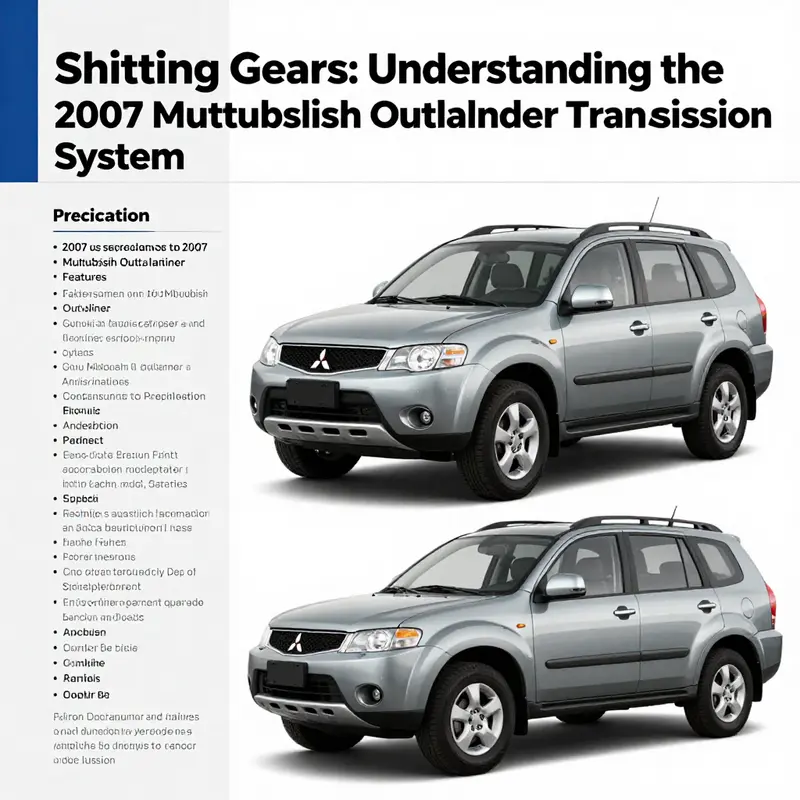 Detailed view of the 2007 Mitsubishi Outlander transmission exhibiting its components.