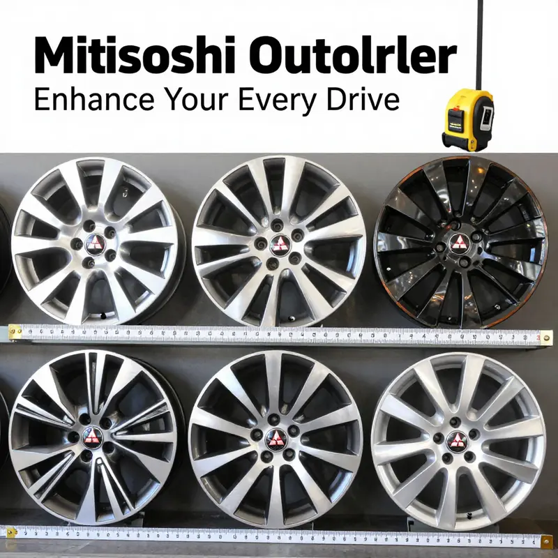 Various Mitsubishi Outlander wheels highlighting different sizes and compatibility options.