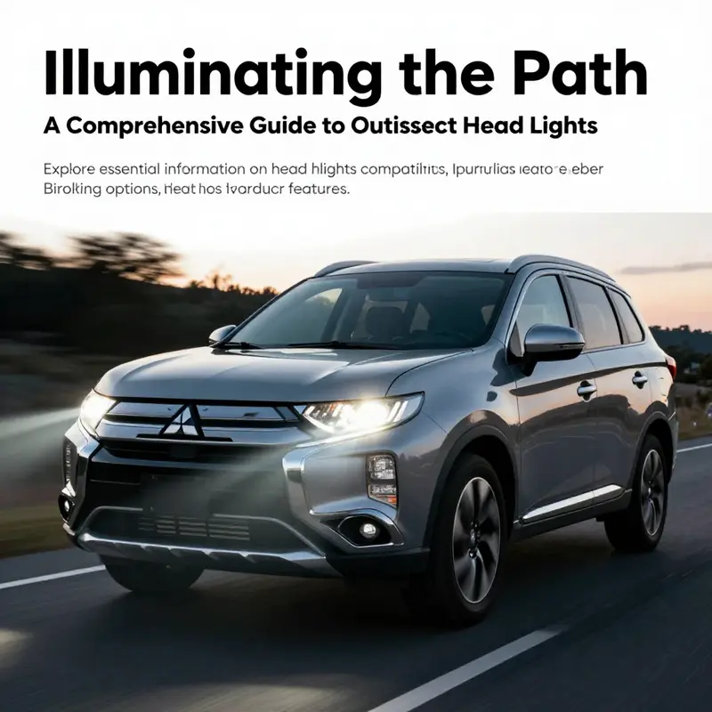 An image of a Mitsubishi Outlander driving on a dimly lit road, highlighting the effectiveness of well-functioning headlights.