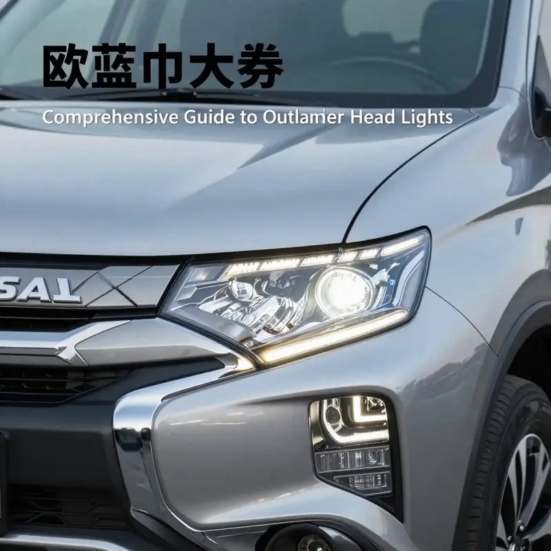 Highlighting the distinctive characteristics of Mitsubishi Outlander headlights from different model years.