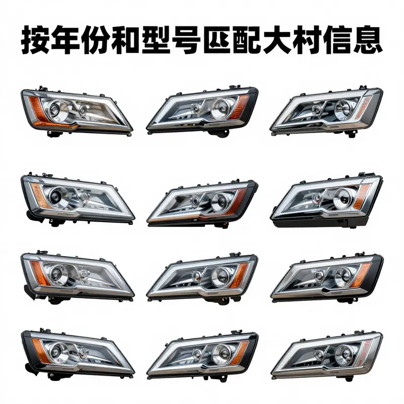 Highlighting the distinctive characteristics of Mitsubishi Outlander headlights from different model years.