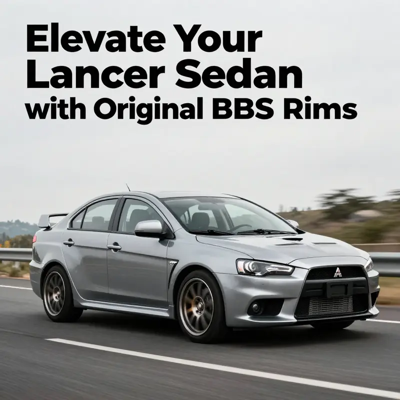 Original BBS rims for Mitsubishi Lancer showcasing design and specifications.