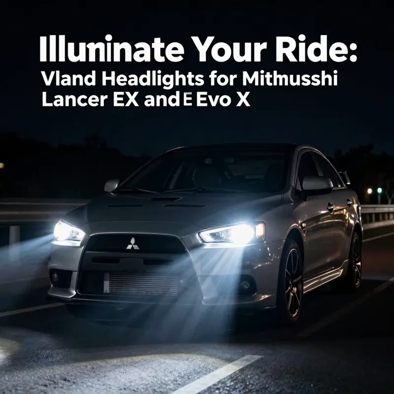 Stylish Vland headlights enhancing the look of the Mitsubishi Lancer EX.