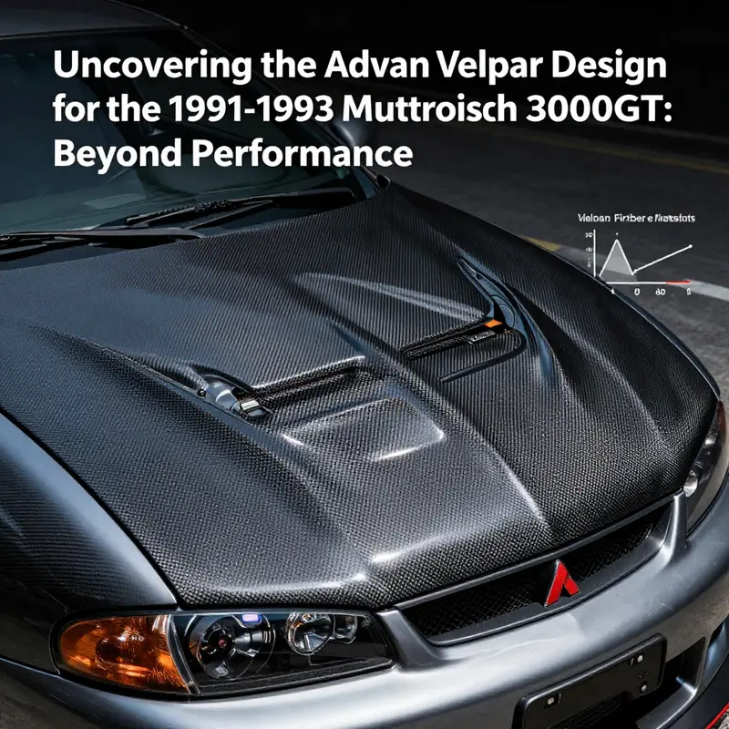 Aftermarket carbon fiber hood highlighting aggressive styling and aerodynamic design.
