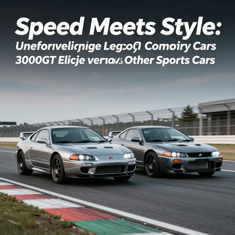 A striking side-by-side comparison of the Mitsubishi 3000GT and Eclipse, depicting their racing spirit.