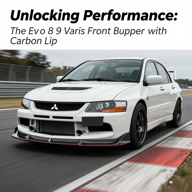 The Evo 8 with Varis front bumper and carbon lip in action, highlighting its aerodynamic advantages.