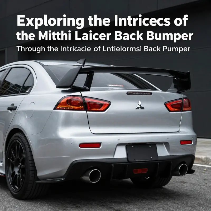 The rear view of a Mitsubishi Lancer back bumper highlighting advanced technology features.