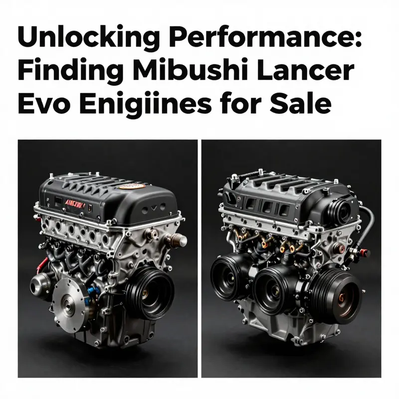 A variety of Mitsubishi Lancer Evo engines listed for sale, showcasing diverse options for enthusiasts.