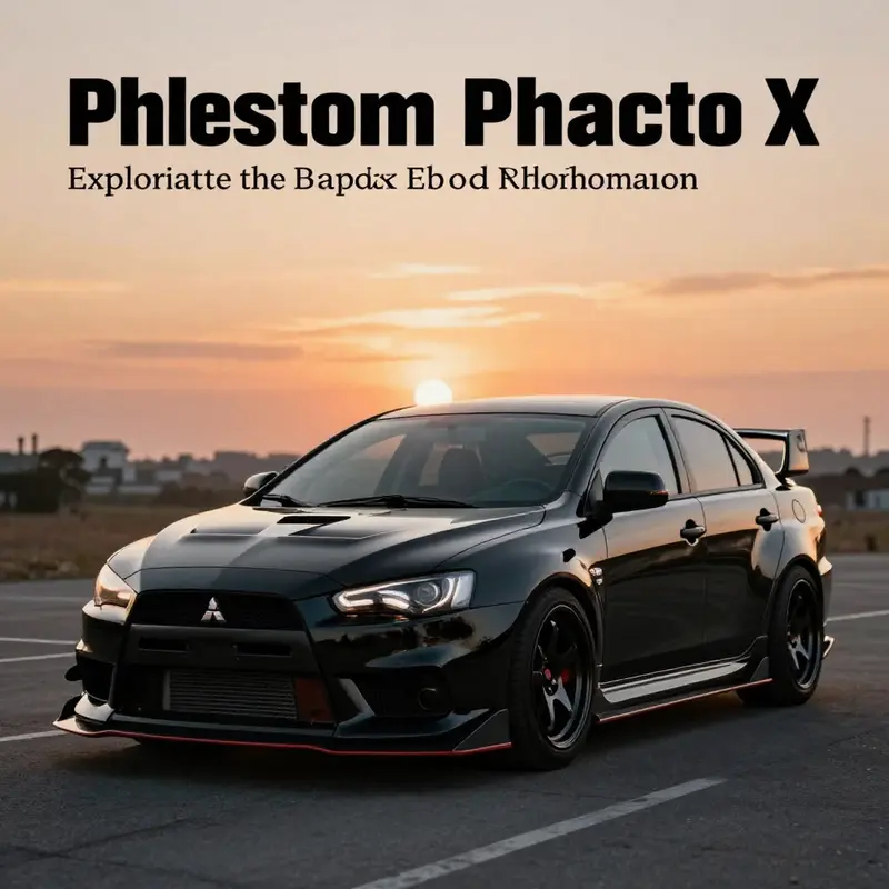 The Phantom Black Evo X stands out with its modified aesthetics, merging performance and visual appeal.