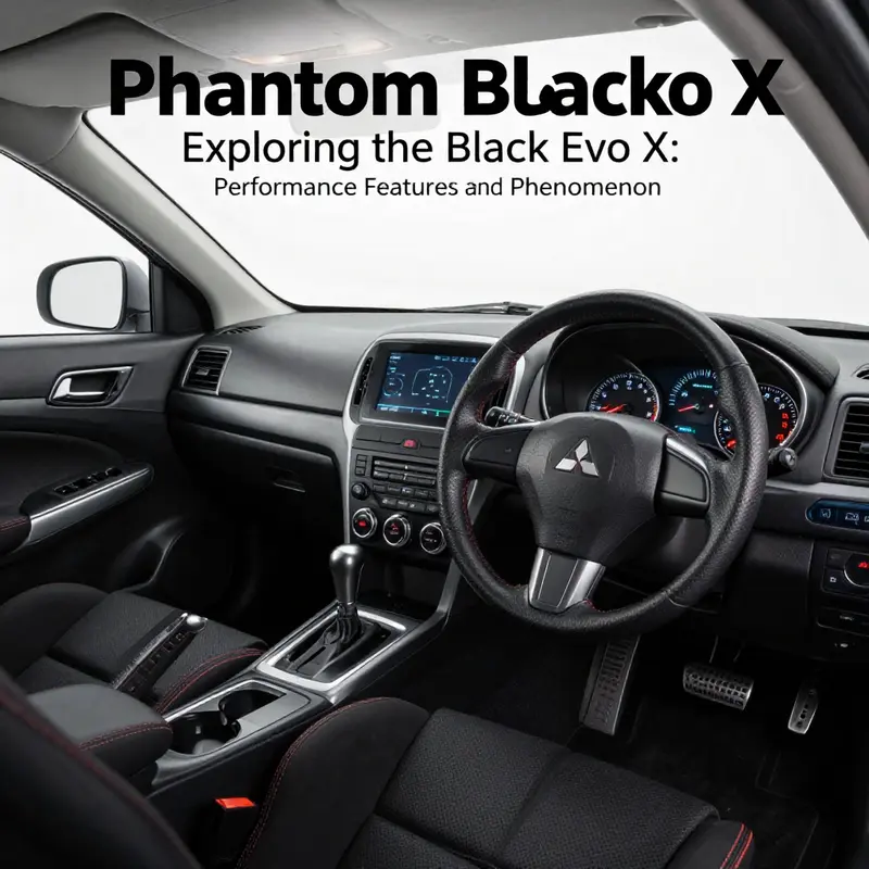 The Phantom Black Evo X stands out with its modified aesthetics, merging performance and visual appeal.