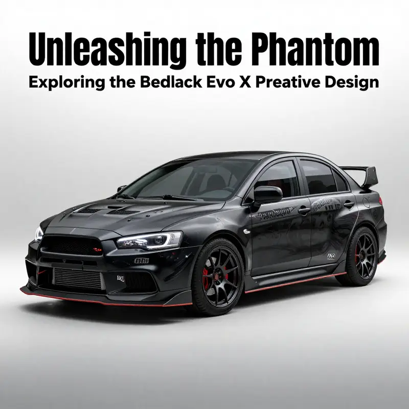 The Phantom Black Evo X stands out with its modified aesthetics, merging performance and visual appeal.