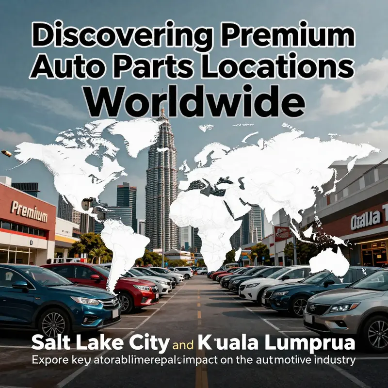 Map showing the global presence of Premium Auto Parts in Salt Lake City, Utah, and Kuala Lumpur, Malaysia.