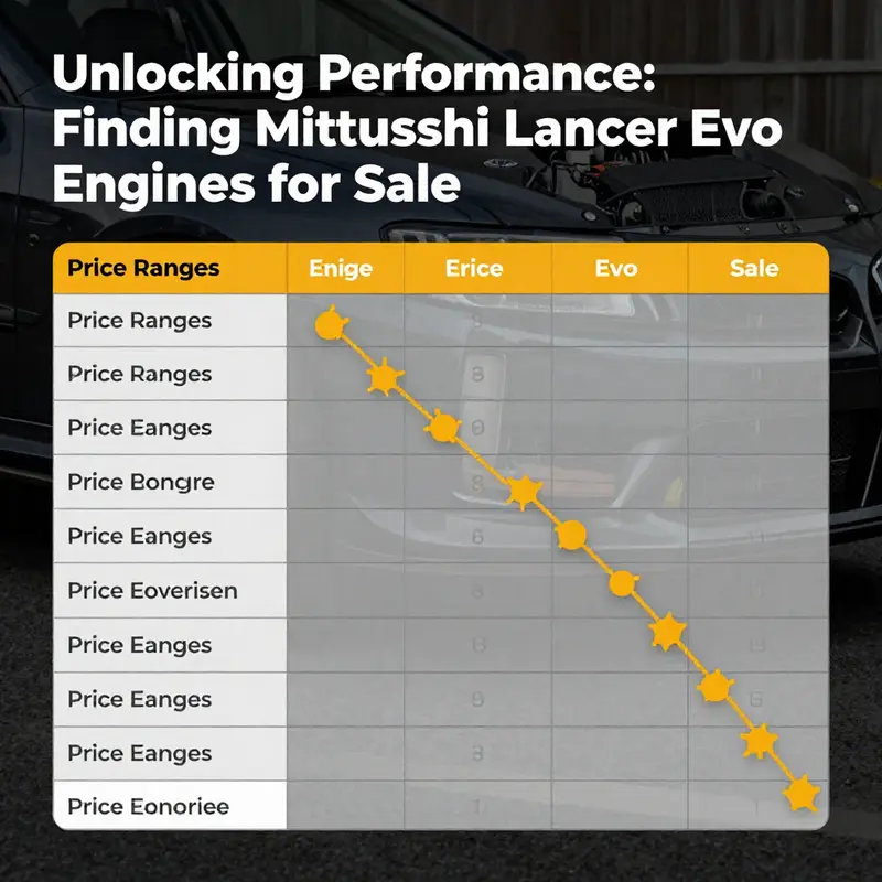 A variety of Mitsubishi Lancer Evo engines listed for sale, showcasing diverse options for enthusiasts.