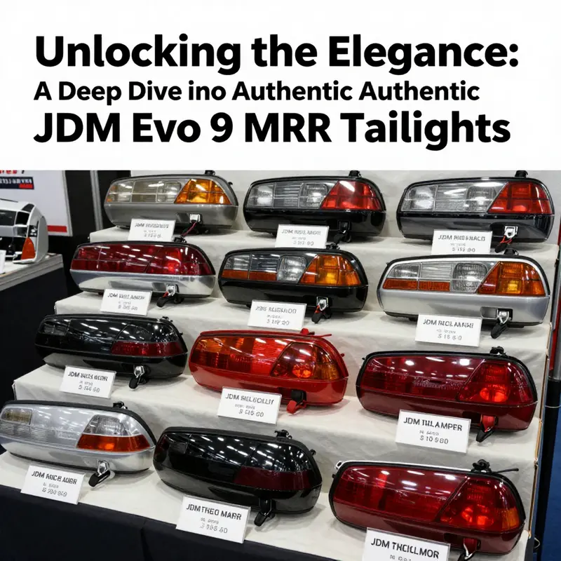 Authentic JDM Evo 9 MR taillights featuring a distinct black chrome finish.