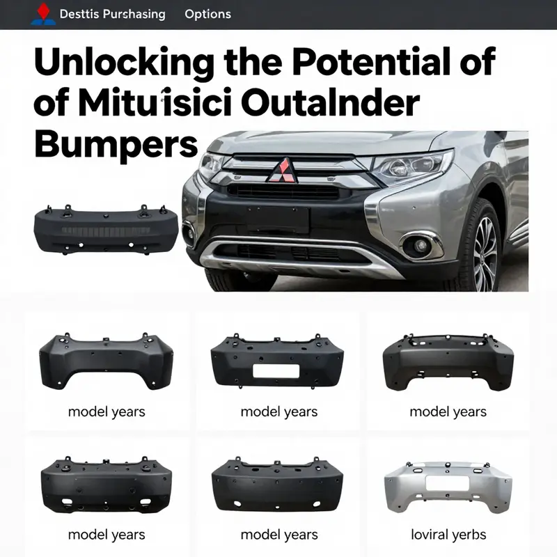 An engineering diagram highlighting the construction materials of the Mitsubishi Outlander 4 bumper.