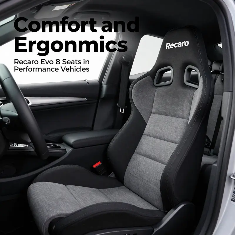 Recaro Evo 8 seats integrated into a performance vehicle’s interior, emphasizing their popularity.