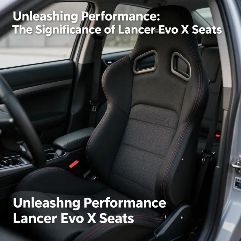 Recaro racing seat in a Lancer Evo X emphasizing design and comfort.