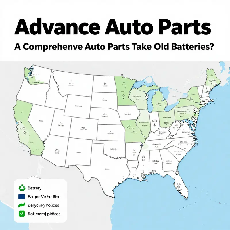 An employee assisting a customer with old battery recycling at Advance Auto Parts.