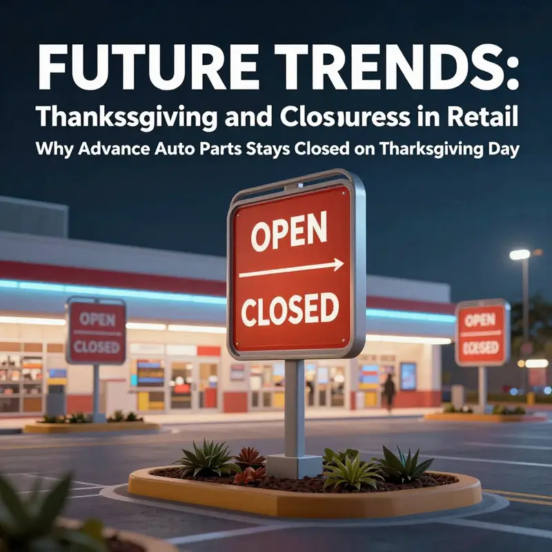 The Advance Auto Parts store showcases its Thanksgiving closure policy, emphasizing the importance of family time for employees.