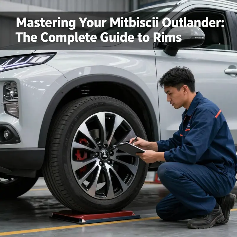 Comparison of factory and aftermarket rims for Mitsubishi Outlander.