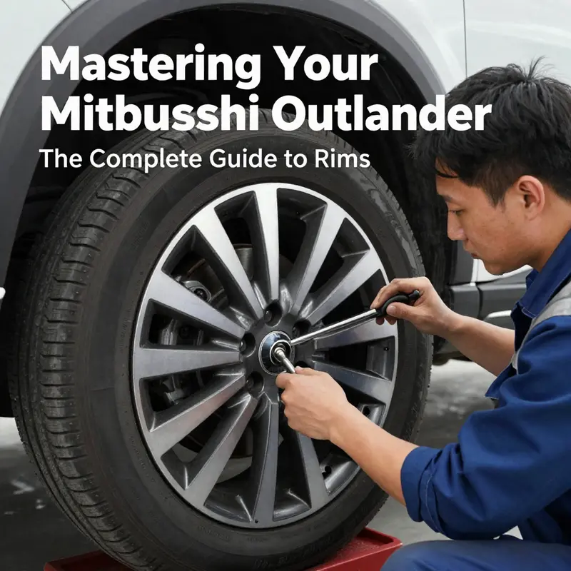 Comparison of factory and aftermarket rims for Mitsubishi Outlander.