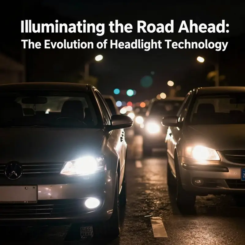 Illustrating the stark contrast in illumination capabilities between halogen and HID headlights.