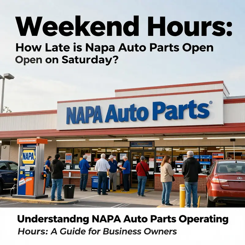 Typical hours of operation at a NAPA Auto Parts store.