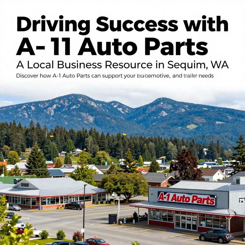 Scenic view of Sequim, Washington, featuring local businesses and mountains in the background.