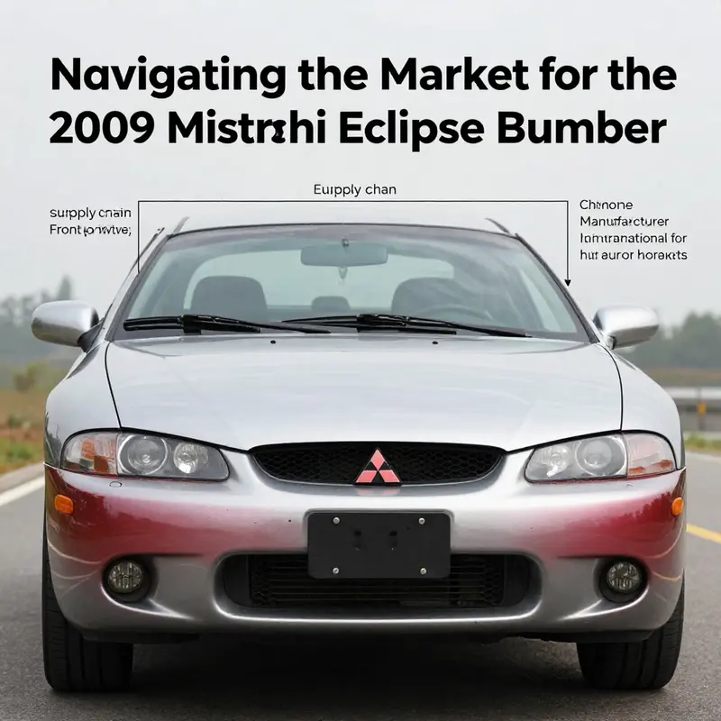 Detailed view of the 2009 Mitsubishi Eclipse front bumper highlighting its specifications and design.