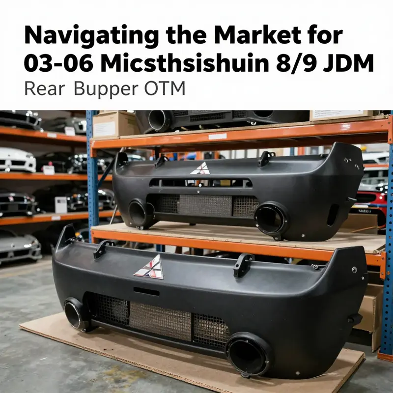 Detailed specifications of the OEM rear bumper for Mitsubishi Evolution 8/9 highlight its quality and design intricacies.