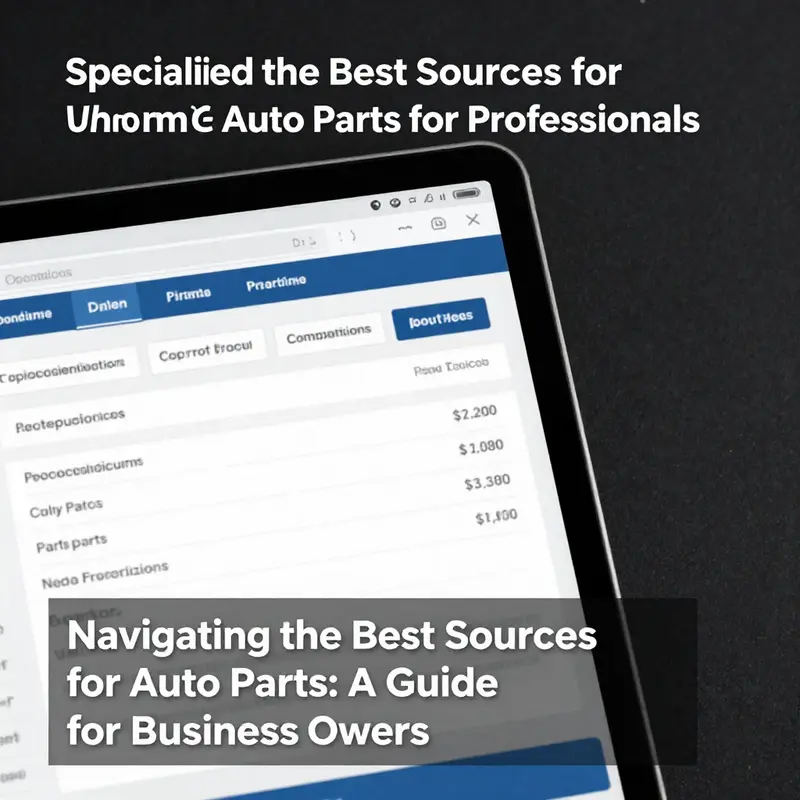 An illustration of an online marketplace with diverse auto parts listings.