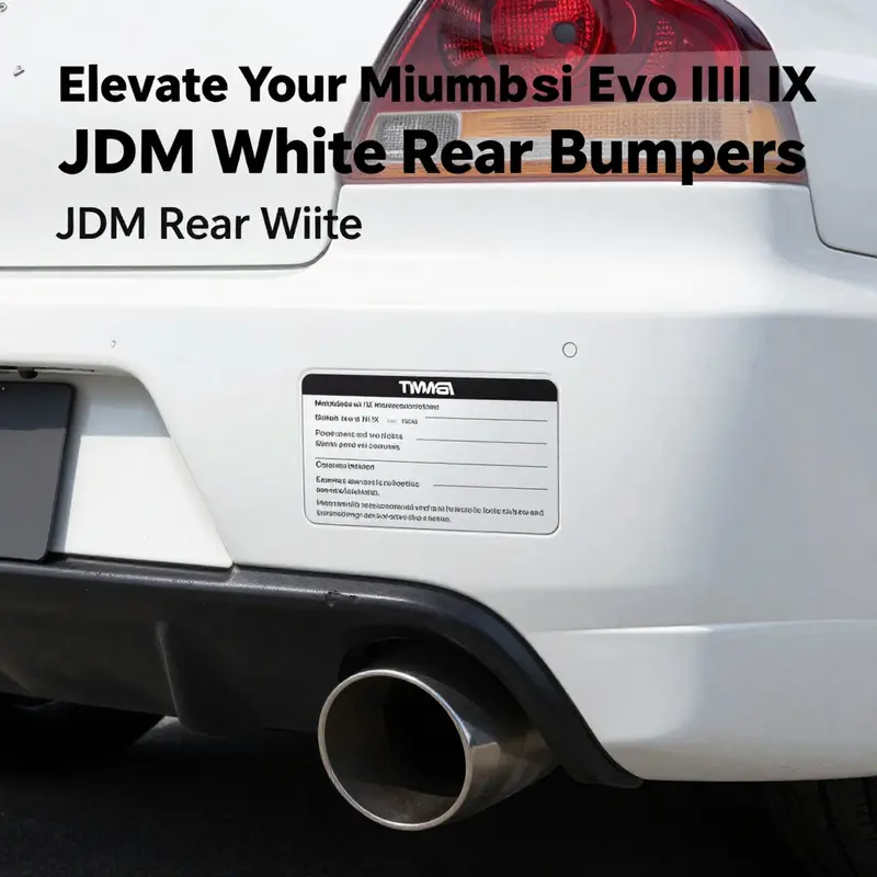 A JDM rear bumper for Mitsubishi Evo VIII IX highlighting its elegant white finish.