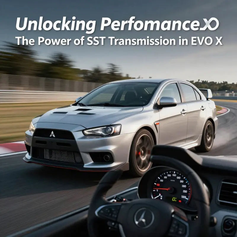 An intricate look at the SST system in the EVO X, showcasing its dual-clutch technology.