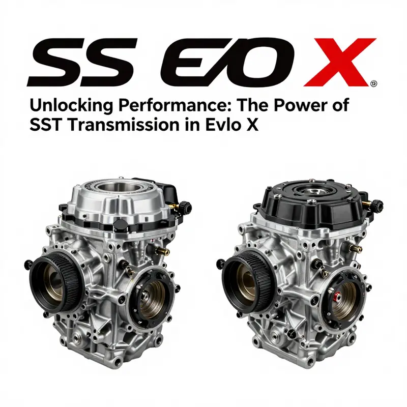 An intricate look at the SST system in the EVO X, showcasing its dual-clutch technology.