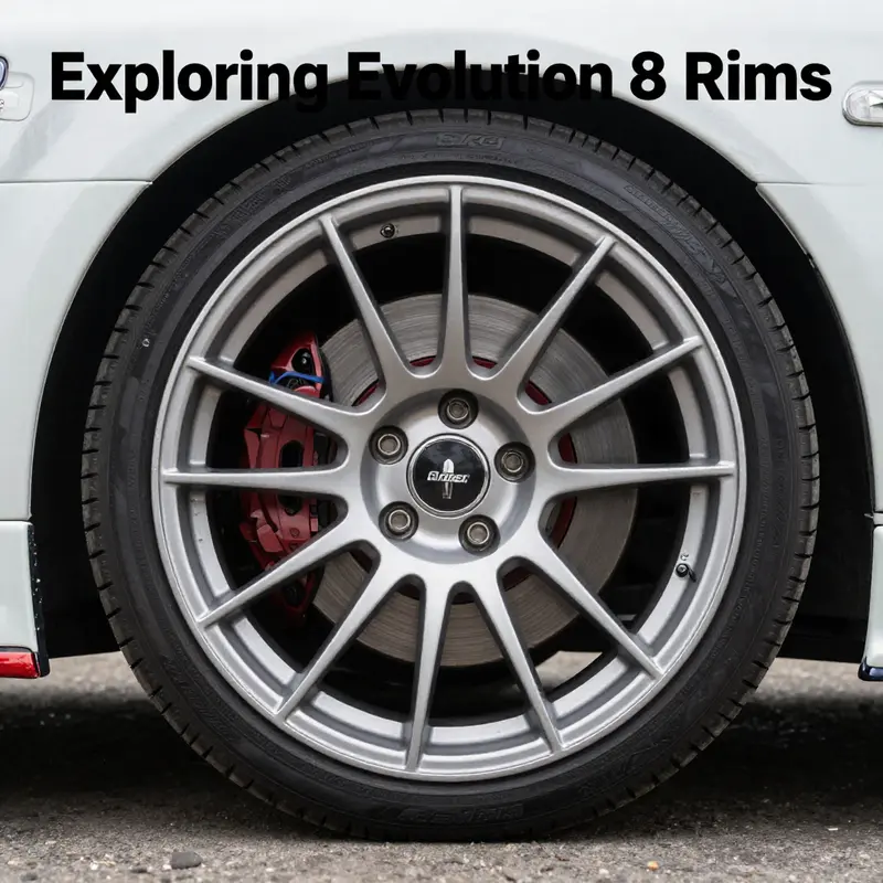 The lightweight and performance-oriented standard Enkei wheels on an EVO 8.