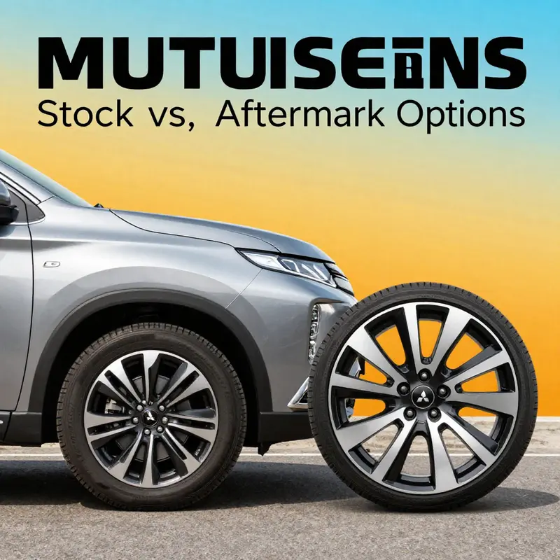 A detailed view of a Mitsubishi Outlander rim emphasizing design and performance characteristics.