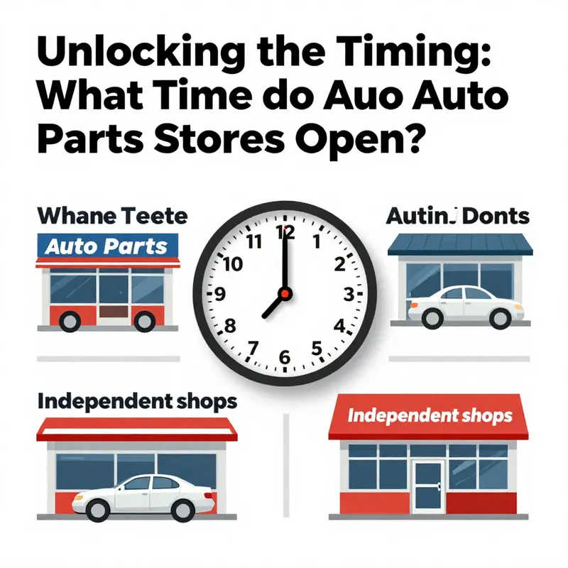 A visual representation of a variety of auto parts stores and their opening times.