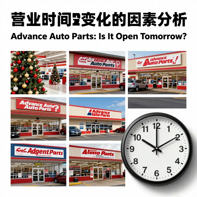 Advance Auto Parts store showcasing its operating hours with an open sign.