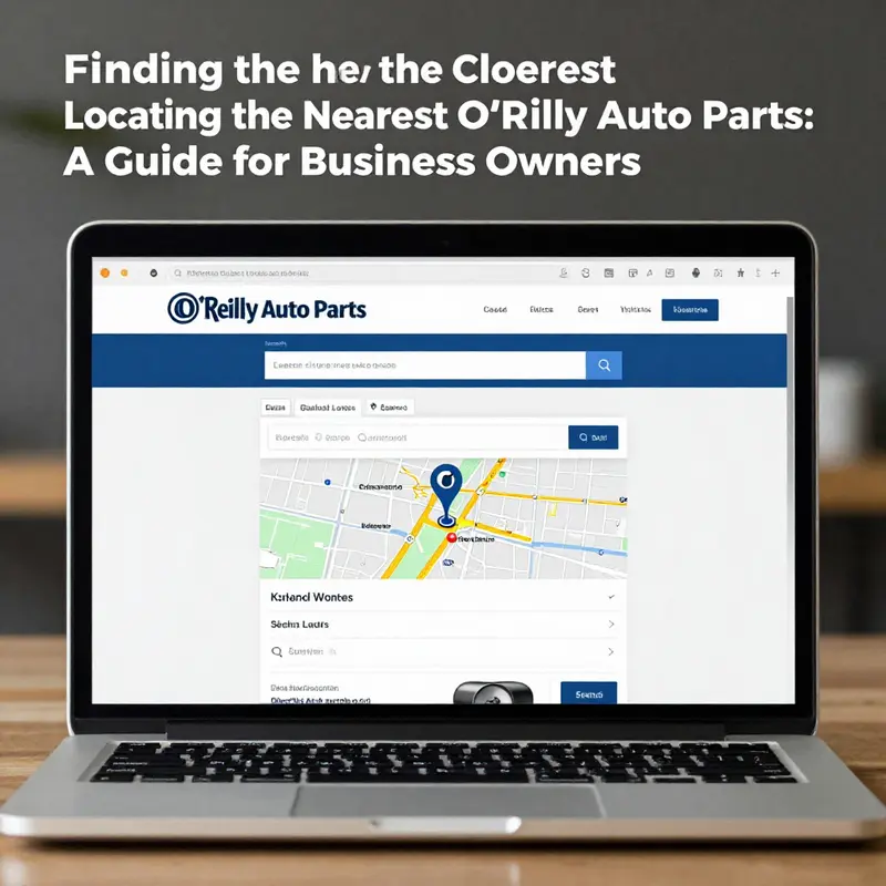 The O’Reilly Auto Parts store locator interface highlighting nearby store options.