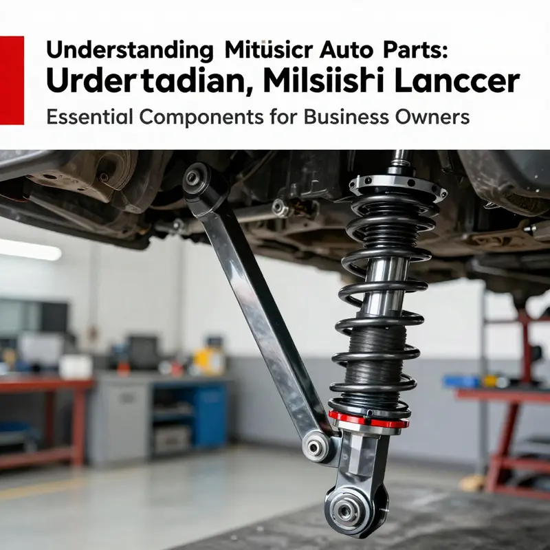 Detailed view of the Mitsubishi Lancer’s suspension system components.