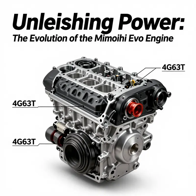 The technical evolution of the Mitsubishi Evo engine, showcasing the 4G63T’s innovative design.