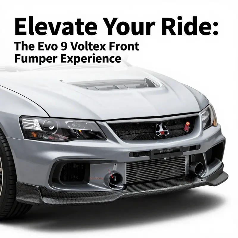A display of various Evo 9 Voltex front bumpers, reflecting the diverse market options available.