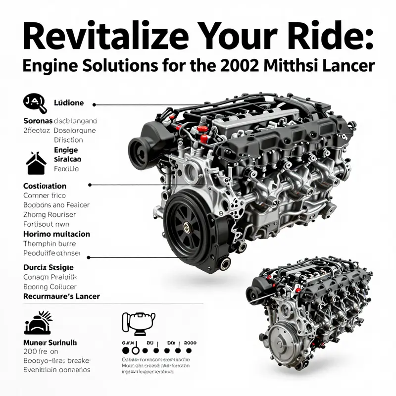 An online marketplace showcasing the variety of engines available for the 2002 Mitsubishi Lancer.