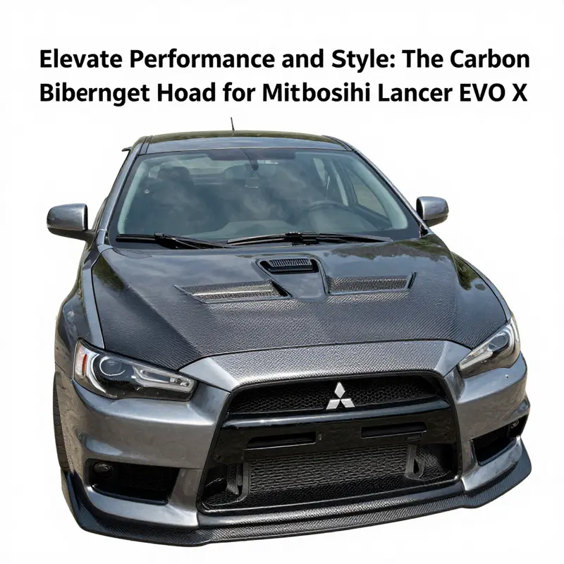 The carbon fiber bonnet hood enhances the Mitsubishi Lancer EVO X’s performance through reduced weight and improved aerodynamics.