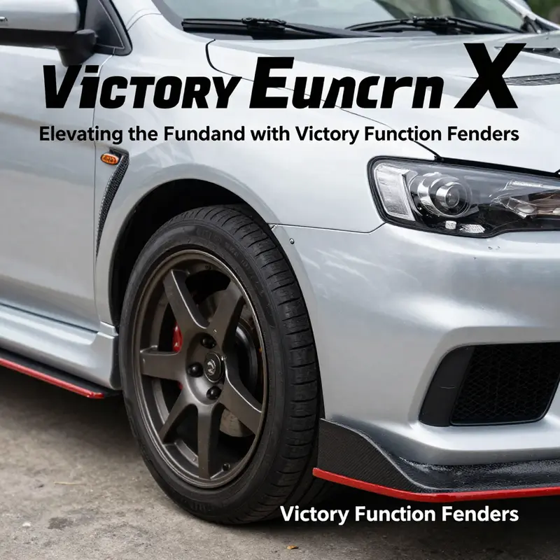 Mitsubishi Evo X with Victory Function fenders, highlighting the aggressive design.